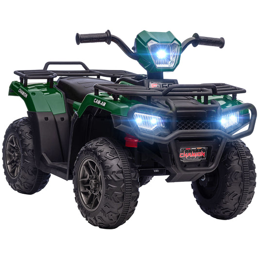 HOMCOM 12V Electric Quad Bike for Kids with LED Headlights and Music in Green-0