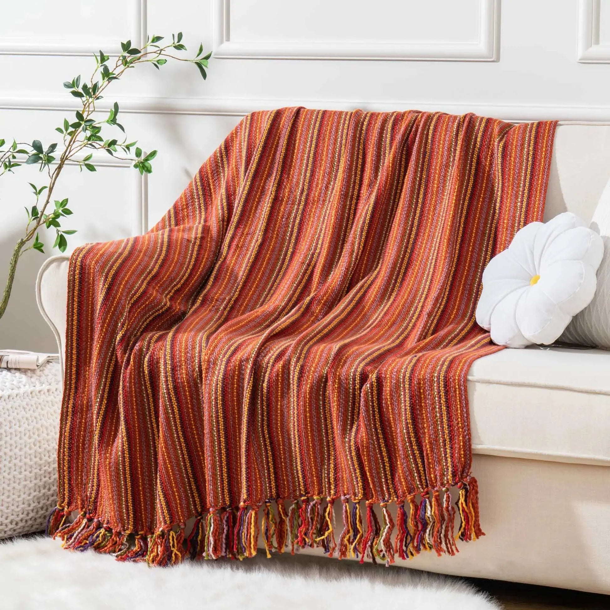 Varigated Tassel Throw-1