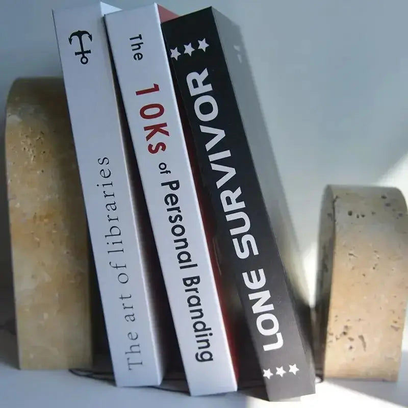 Vintage Travertine  Bookends-2