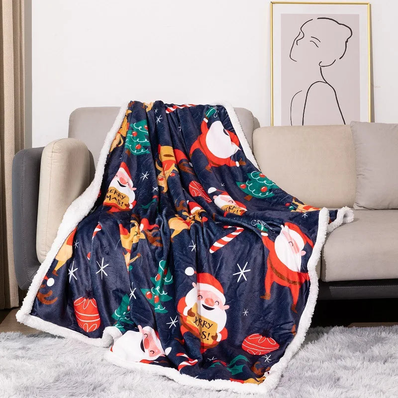 Christmas Sherpa Fleece Throw Blanket-7