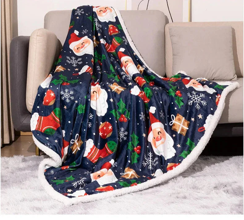 Christmas Sherpa Fleece Throw Blanket-4