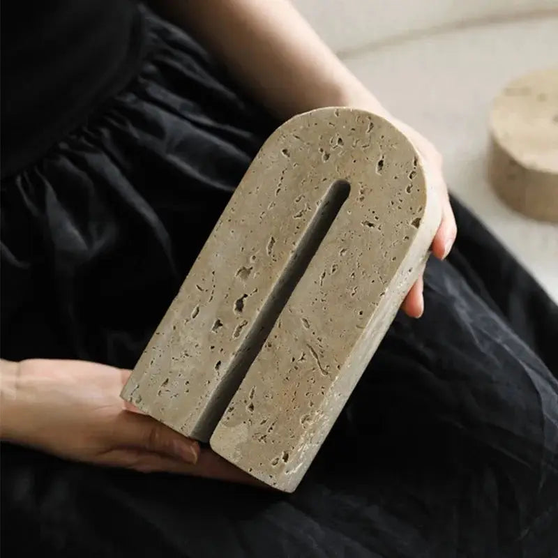 Vintage Travertine  Bookends-4