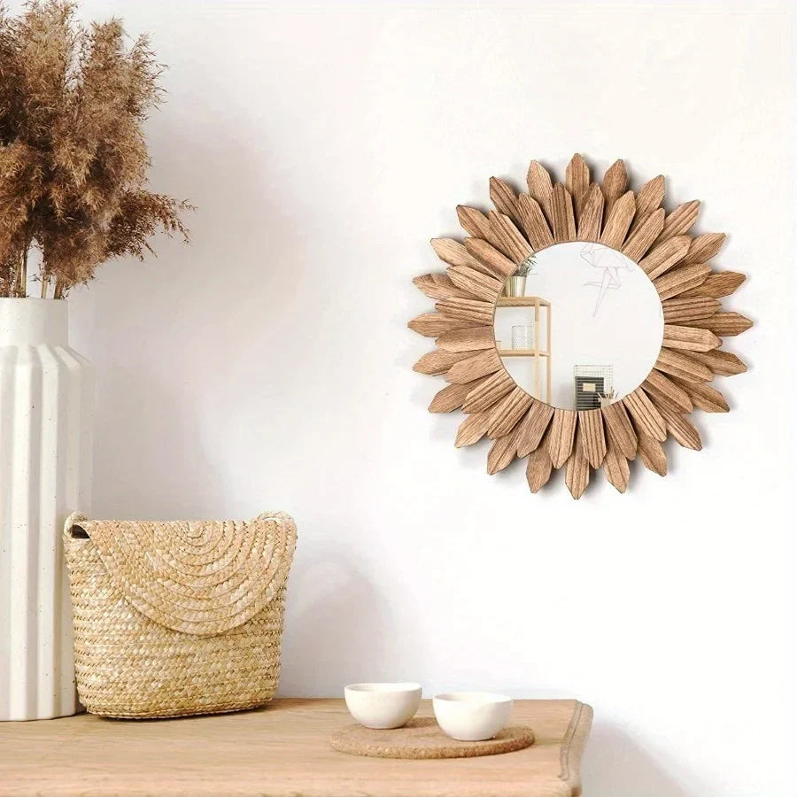 Surya Rustic Wood Mirror-3