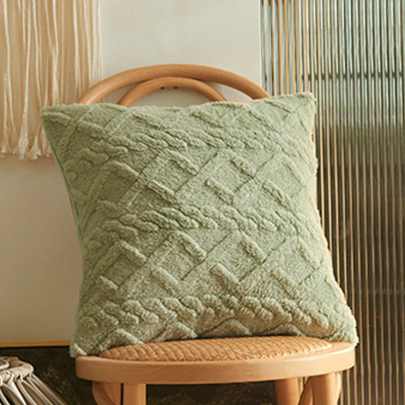 Twist Knitting Plush Pillow Case-3