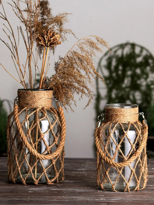 Rustic Hanging Glass Vase-0