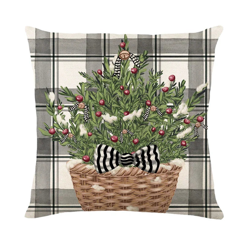 Christmas Pillow Cover Snowman Elk Pillow-4