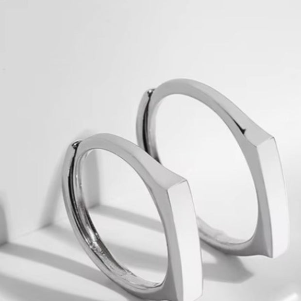 S925 Pure Silver Projection Couple Ring Does Not Fade - Memoriex 