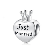 S925 Sterling Silver Sterling Silver Beads Valentine's Day Heart String Bracelet DIY Accessories - Memoriex 