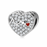 S925 Sterling Silver Sterling Silver Beads Valentine's Day Heart String Bracelet DIY Accessories - Memoriex 
