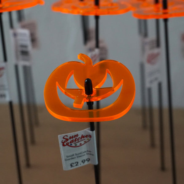 Single SunCatcher Garden Décor Stake One Tooth Pumpkin-0