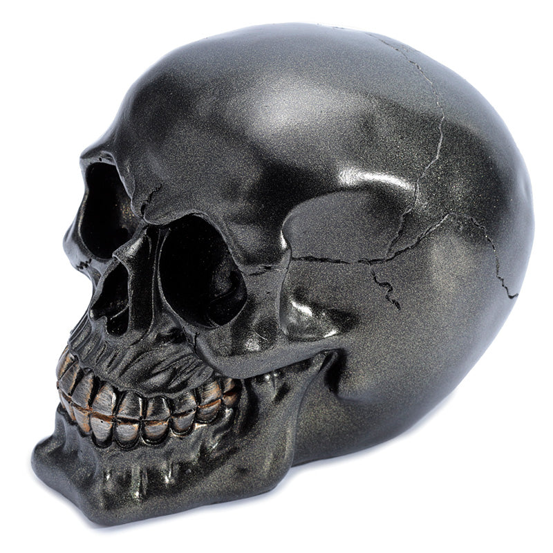 Gothic Metallic Black Skull Ornament SK294-0