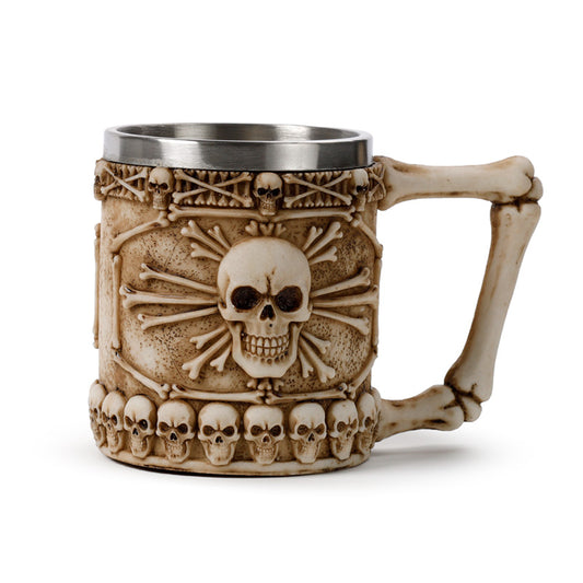 Decorative Tankard - Skull with Bones Handle SK371-0