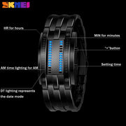 SKMEI 0953 Fashion Creative Sport Watch Women Stainless Steel Strap LED Display Watches 5Bar Waterproof Digital Watch reloj hombre - Memoriex 