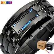 SKMEI 0953 Fashion Creative Sport Watch Women Stainless Steel Strap LED Display Watches 5Bar Waterproof Digital Watch reloj hombre - Memoriex 