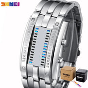 SKMEI 0953 Fashion Creative Sport Watch Women Stainless Steel Strap LED Display Watches 5Bar Waterproof Digital Watch reloj hombre - Memoriex 