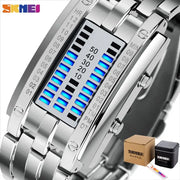 SKMEI 0953 Fashion Creative Sport Watch Women Stainless Steel Strap LED Display Watches 5Bar Waterproof Digital Watch reloj hombre - Memoriex 