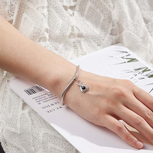 Personalised Photo Projection Necklace | Infinity Love Pendant | Custom Gift for Mum - Memoriex