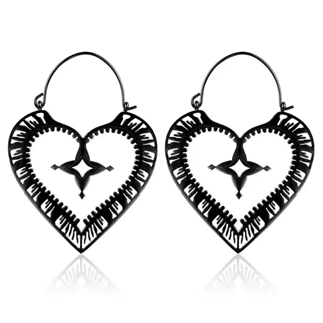 Sacred Heart Hoop Earrings - Memoriex