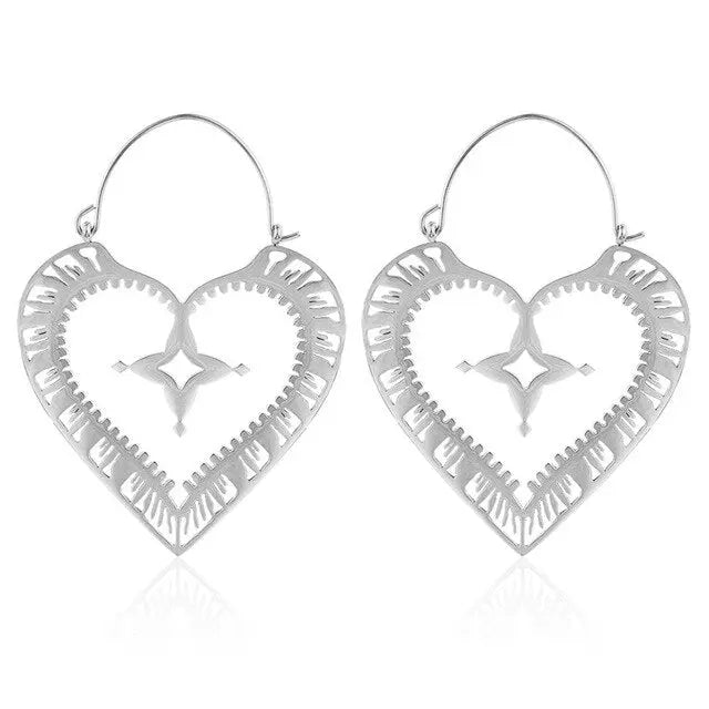 Sacred Heart Hoop Earrings - Memoriex