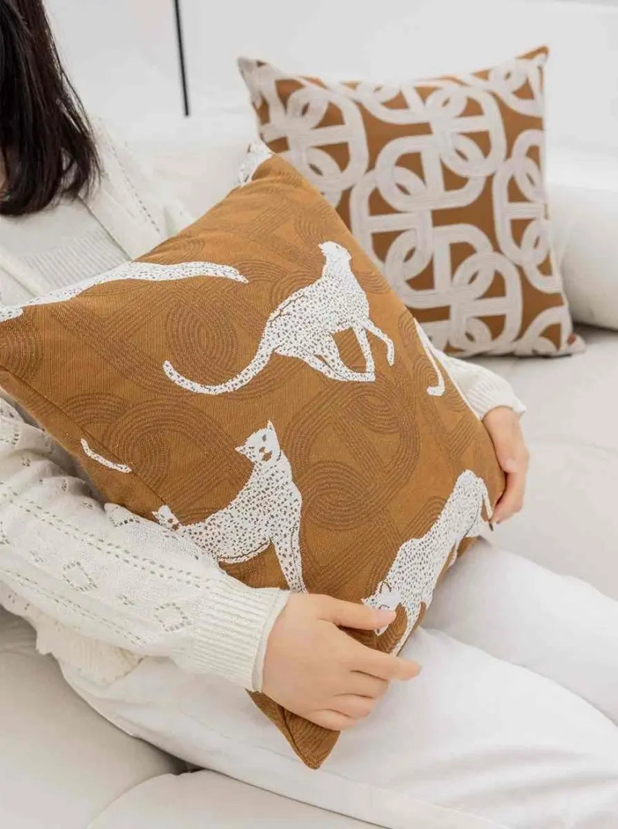 Safari Decorative Terracotta Throw Pillowcase, Earthy Tone Modern Fall Decors-3