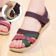 Sandals for women with soft soles middle-aged flat shoes middle-aged and elderly women's shoes plus size elderly sandals anti sl - Memoriex 