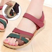 Sandals for women with soft soles middle-aged flat shoes middle-aged and elderly women's shoes plus size elderly sandals anti sl - Memoriex 