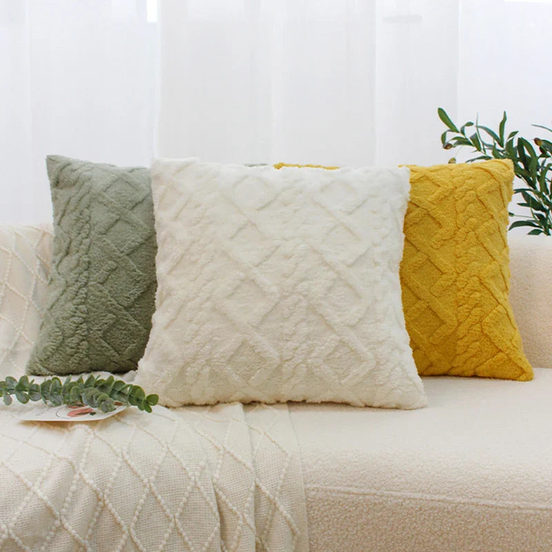 Twist Knitting Plush Pillow Case-0