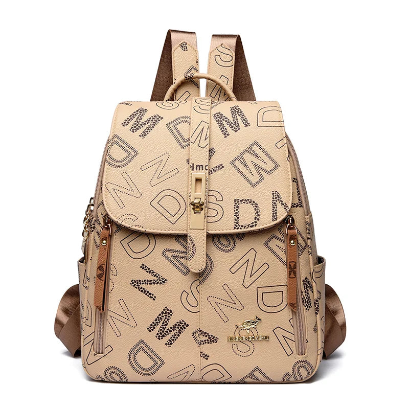 Printed Letter Leather HandBack-4