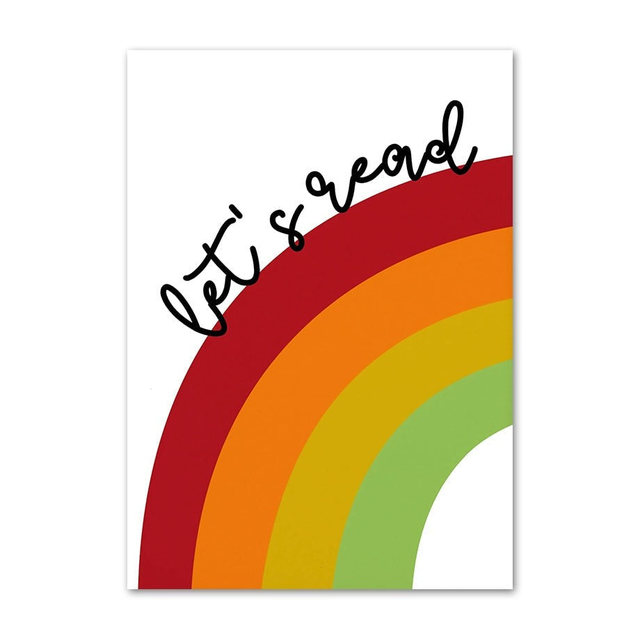 Poster Kinder Regenbogen Sonne Sprüche und Alphabet als Deko Print ohne Rahmen-4