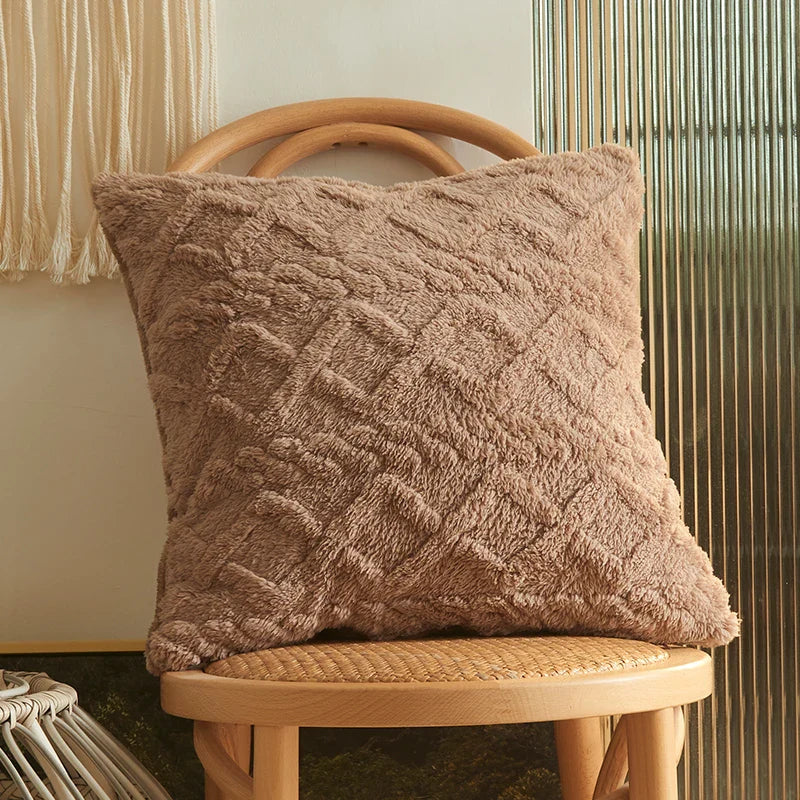 Twist Knitting Plush Pillow Case-6