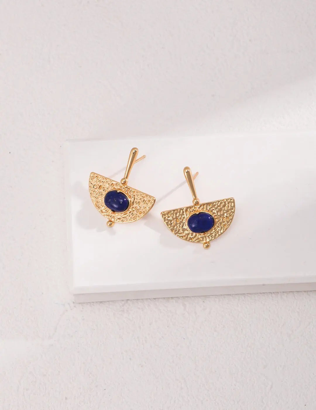 Scalloped Lapis Lazuli Earrings - Memoriex