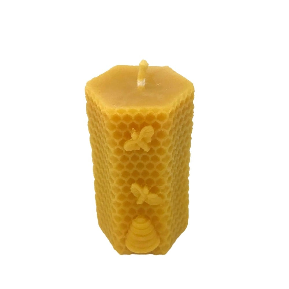 Bees on Honey Comb Candle-0