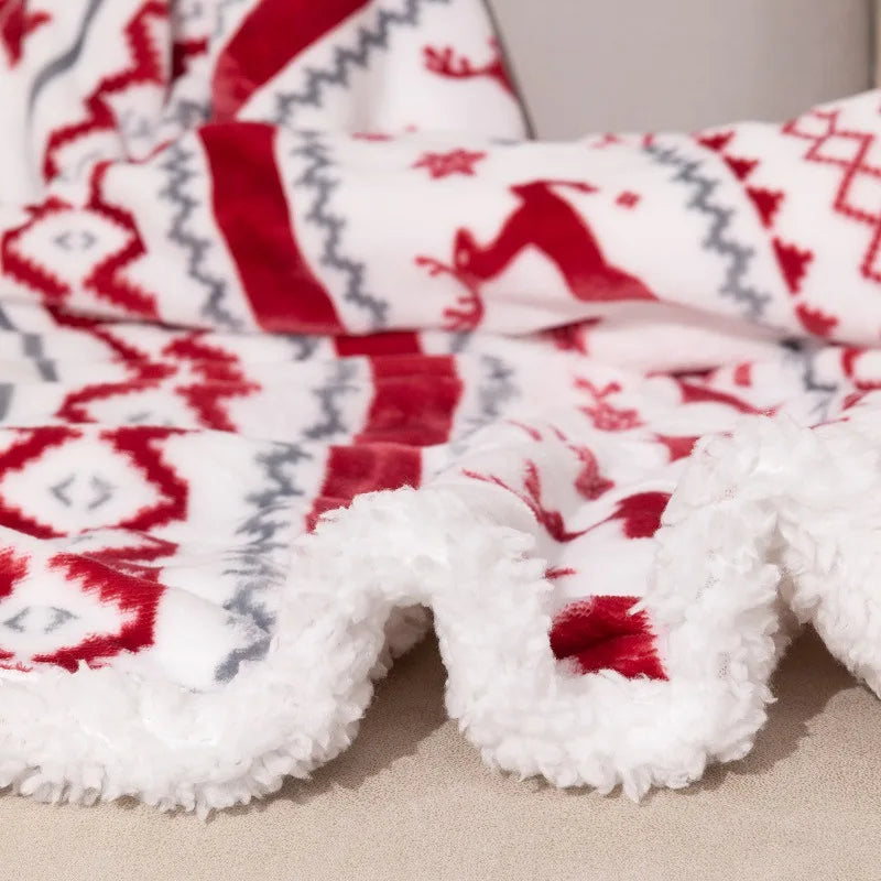 Christmas Sherpa Fleece Throw Blanket-1