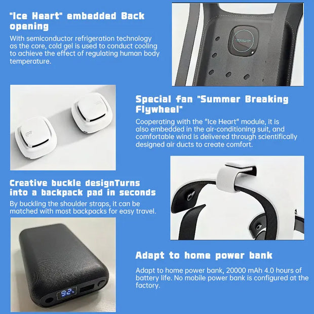 Semiconductor cooling clothing, back pad, outdoor construction air conditioner, waterproof - Memoriex 