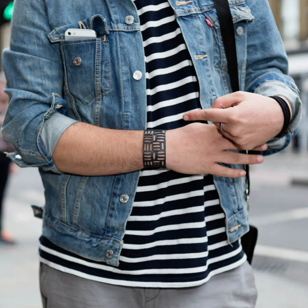 Sequence Recycled Rubber Geometric Bracelet - Memoriex 