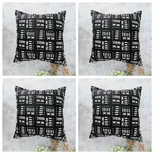 Set of 2 / 4 African Print | 40x40cm | Mudcloth Boho Cushion Cover 100% Cotton Wax Ankara Fabric-0