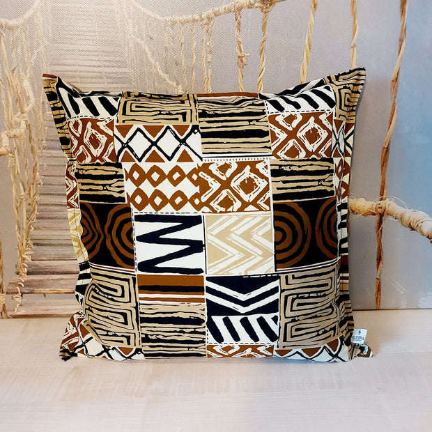 Set of 2 / 4 African Print | 40x40cm | Mudcloth Boho Cushion Cover 100% Cotton Wax Ankara Fabric-3
