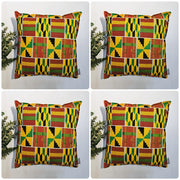Set of 2 / 4 African Print | 40x40cm | Mudcloth Boho Cushion Cover 100% Cotton Wax Ankara Fabric-0