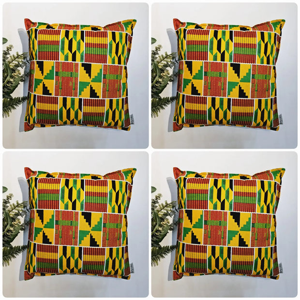 Set of 2 / 4 African Print | 40x40cm | Mudcloth Boho Cushion Cover 100% Cotton Wax Ankara Fabric-0