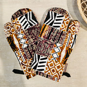 Set of 2 Oven Gloves | Handmade "Mudcloth" Bogolan Print Inspired African Print-2