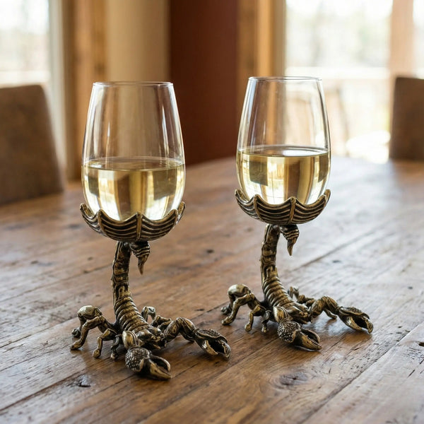 Set of 2/Set of 4 - Scorpion Wine Glasses-0