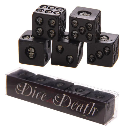 Set of 5 Black Skull Dice SK200-0