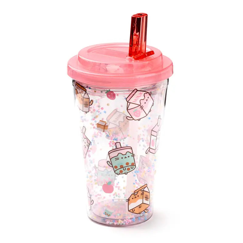 Shatterproof Double Walled Cup with Lid and Straw - Pusheen Sips CUP79-0