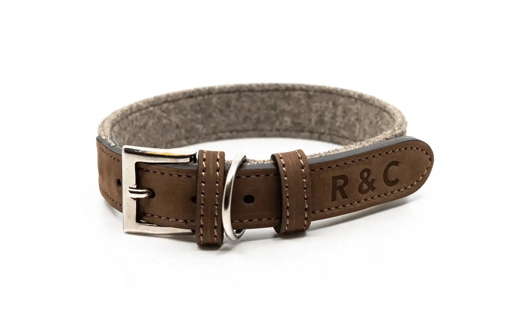 “Sherbourne” Fabric & Leather Dog Collar – by Ralph & Co - Memoriex