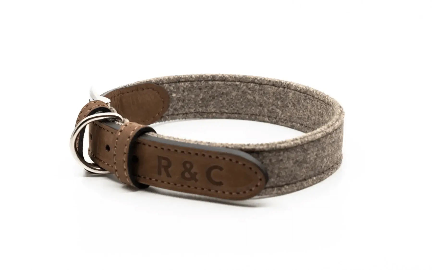 “Sherbourne” Fabric & Leather Dog Collar – by Ralph & Co - Memoriex