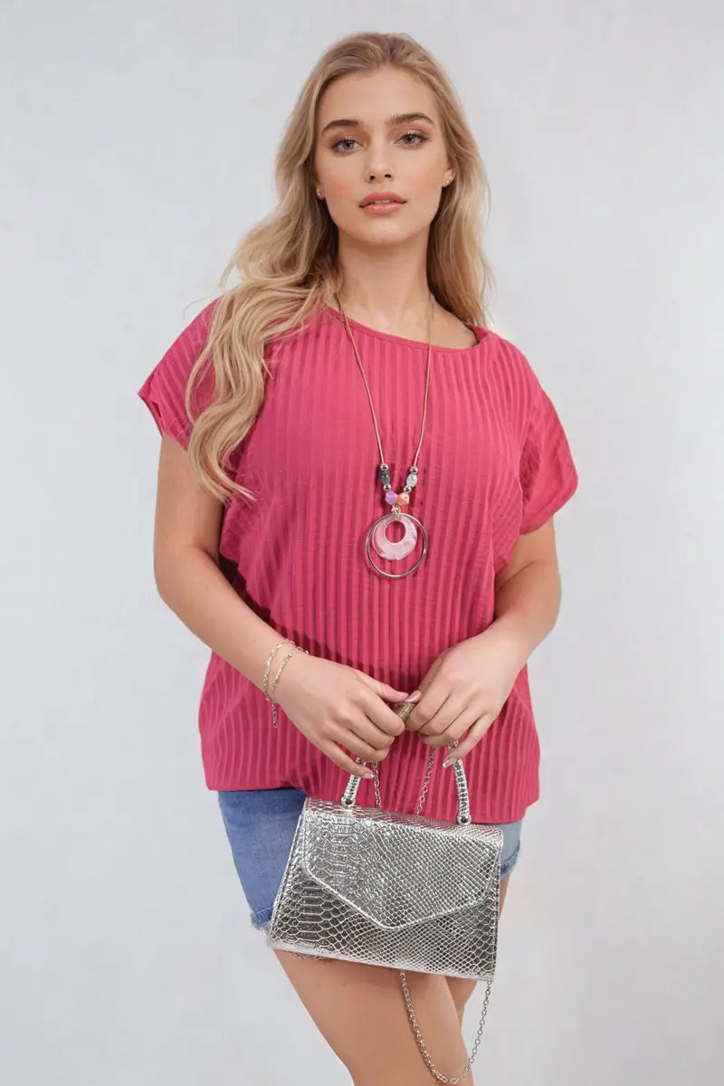 Short Sleeve Pleated Top - Memoriex 