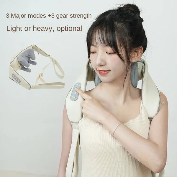 Shoulder and neck massage apparatus trapezius massager neck shoulder and neck neck protector hot compress knead shoulder and neck massage shawl - Memoriex 