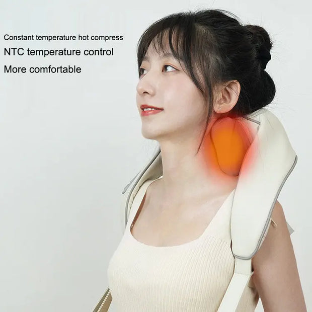 Shoulder and neck massage apparatus trapezius massager neck shoulder and neck neck protector hot compress knead shoulder and neck massage shawl - Memoriex 