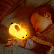 Silicone Jade Rabbit LED Night Light USB Charging Two-tone Lighting Cute Rabbit Shooting Light Children's Night Companion Sleeping Light - Memoriex 