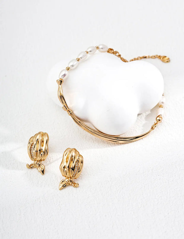 Silk Ribbon Pearl Bracelet-2